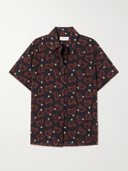 Matteau Matteau - Printed Silk Crepe De Chine Shirt - Black 