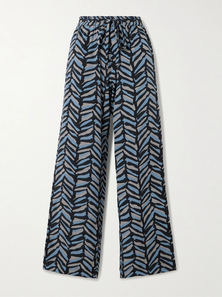  Matteau Matteau - Printed Silk Crepe De Chine Straight-leg Pants - Multi 