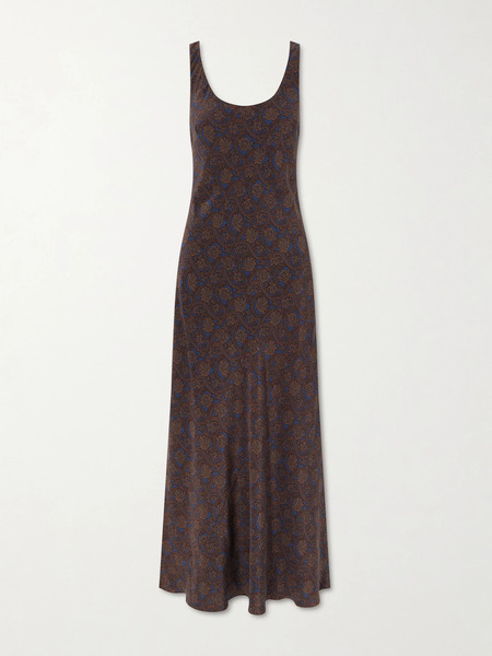  Matteau Matteau - Printed Silk-crepe Maxi Dress - Brown 