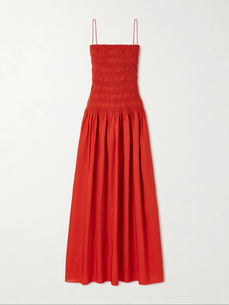  Matteau Matteau - Shirred Organic Cotton-poplin Maxi Dress - 3 
