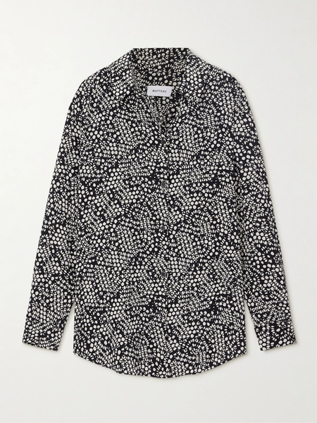  Matteau Matteau - Silk Crepe De Chine Shirt - Black 