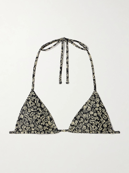  Matteau Matteau - The String Floral-print Recycled Triangle Bikini Top - Black 