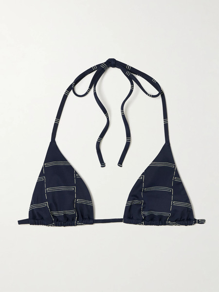  Matteau Matteau - The String Printed Recycled Triangle Bikini Top - Navy 