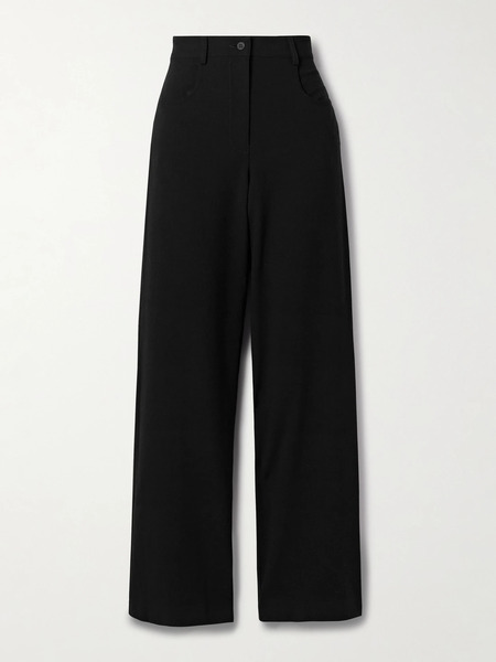  Matteau Matteau - Wool-blend Crepe Straight-leg Pants - Black 