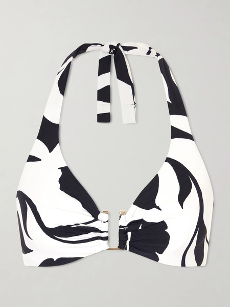  Max Mara Max Mara - Beachwear Bchavena Printed Bikini Top - White 