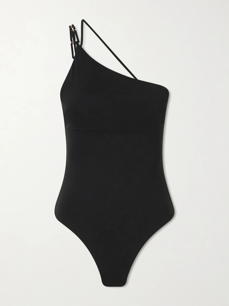  Max Mara Max Mara - Beachwear One-shoulder Embellished Swimsuit - Black 