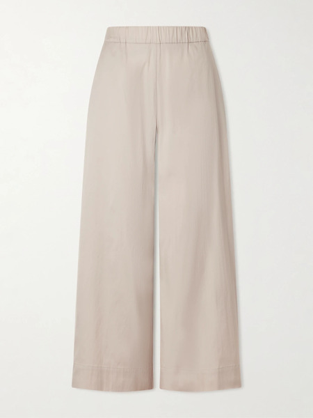  Max Mara Max Mara - Beachwear Pece Cotton-blend Wide-leg Pants - Sand 