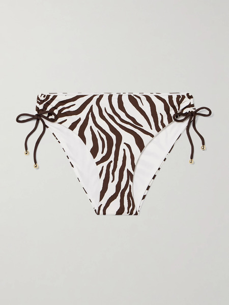  Max Mara Max Mara - Beachwear Sibilla Embellished Zebra-print Bikini Briefs - Brown 