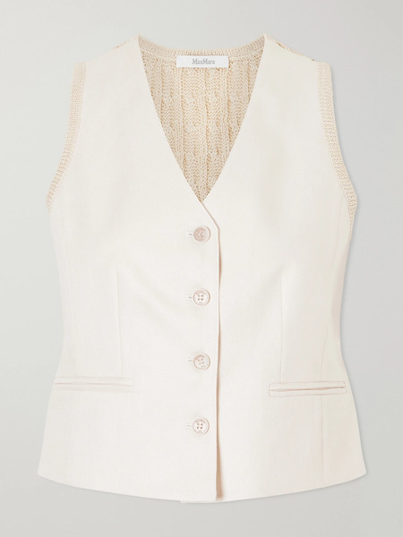  Max Mara Max Mara - Calibri Cable-knit Linen Vest - Beige 