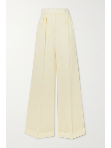  Max Mara Max Mara - Catullo Wool-jersey Wide-leg Pants - White 