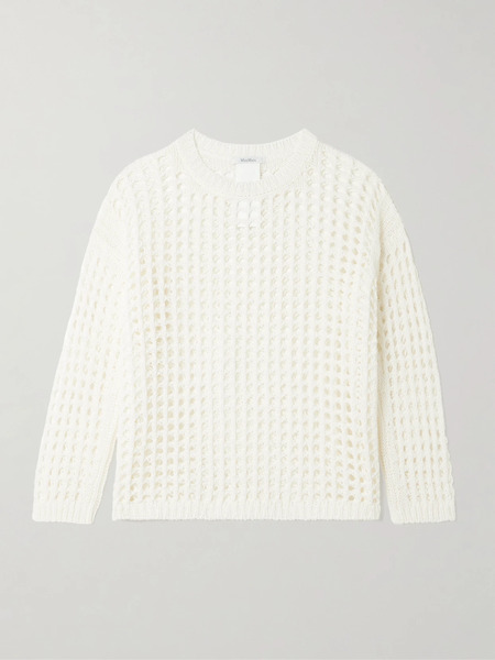  Max Mara Max Mara - Crocheted Cotton Sweater - White 