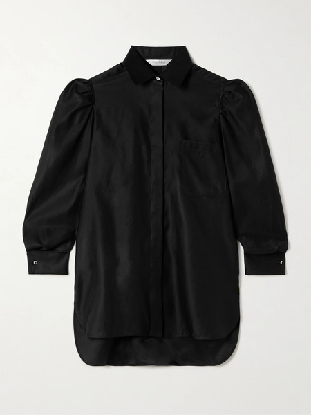  Max Mara Max Mara - Faraday Gathered Cotton Shirt - Black 