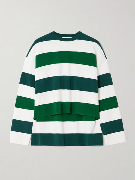  Max Mara Max Mara - Jesone Asymmetric Striped Jersey T-shirt - Multi 
