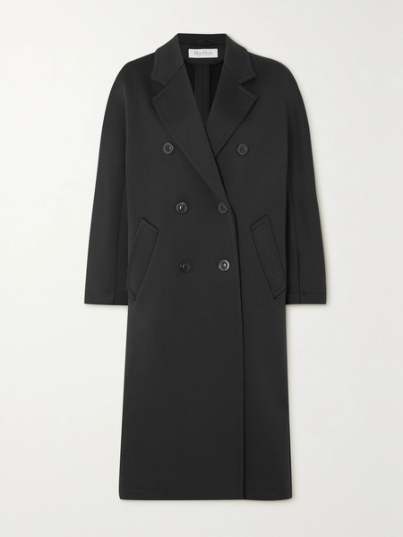  Max Mara Max Mara - Madame Double-breasted Woven Coat - Black 