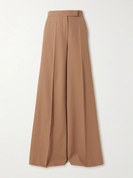  Max Mara Max Mara - Ninfa Wool-twill Wide-leg Pants - Camel 