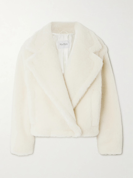  Max Mara Max Mara - Oggeri Teddy Camel Hair And Silk-blend Jacket - White 