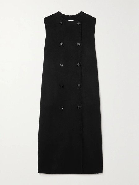  Max Mara Max Mara - Plava Double-breasted Wool And Cashmere-blend Vest - Black 