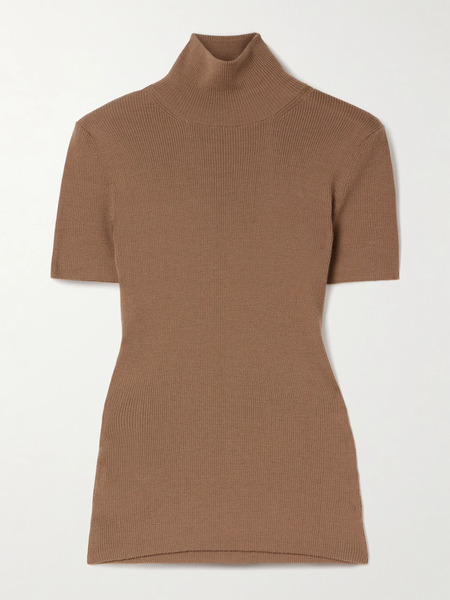  Max Mara Max Mara - Ribbed Wool Turtleneck Sweater - Camel 