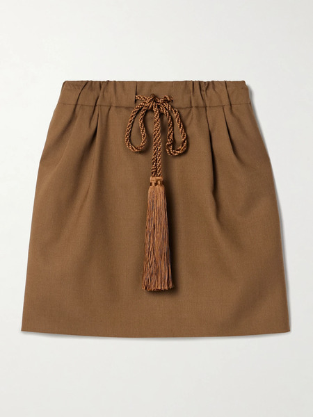  Max Mara Max Mara - Tabarin Pleated Wool, Mohair And Silk-blend Shorts - Brown 