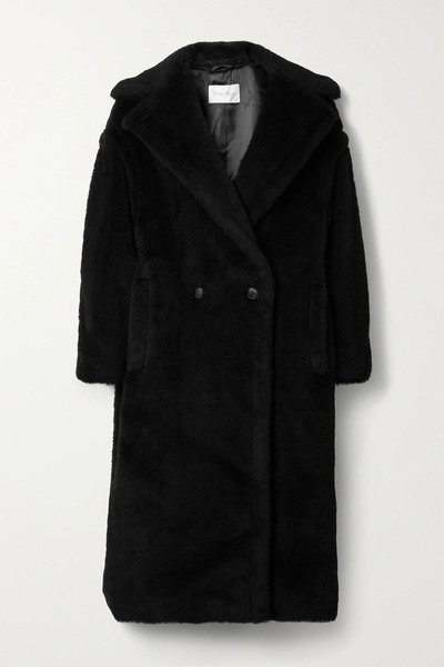  Max Mara Max Mara - Tedgirl Double-breasted Alpaca, Wool And Silk-blend Coat - Black 