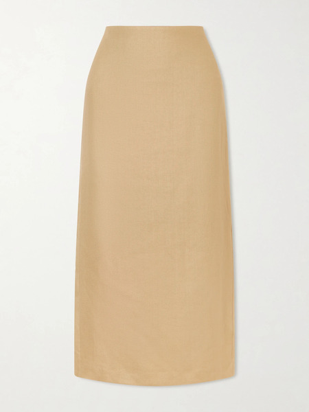  Max Mara Max Mara - Veranda Linen Midi Skirt - Sand 