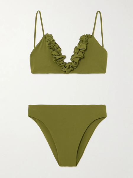  Maygel Coronel Maygel Coronel - Krassi Ruffled Bikini - Green 