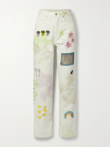  Mcq Alexander Mcqueen Mcq Alexander Mcqueen - Grow Up Printed High-rise Straight-leg Jeans - Ecru 