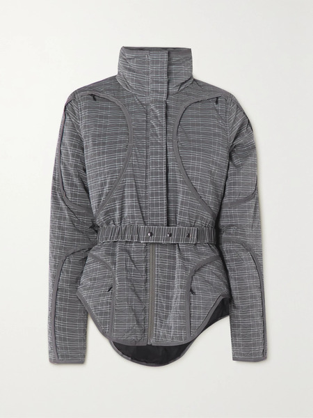 Mcq Alexander Mcqueen Mcq Alexander Mcqueen - Long Now Padded Matelassé Checked Shell Jacket - Gray 