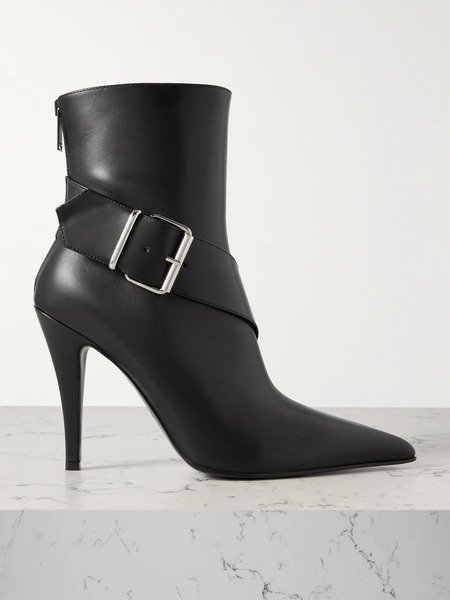  Mcqueen Mcqueen - Buckled Leather Ankle Boots - Black 