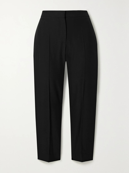  Mcqueen Mcqueen - Cropped Woven Straight-leg Pants - Black 