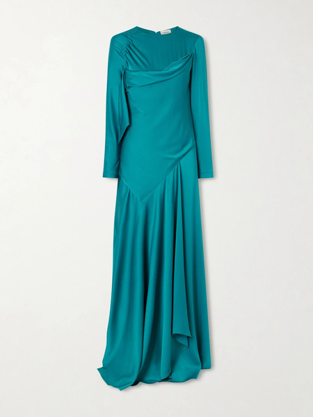  Mcqueen Mcqueen - Draped Satin Gown - Blue 