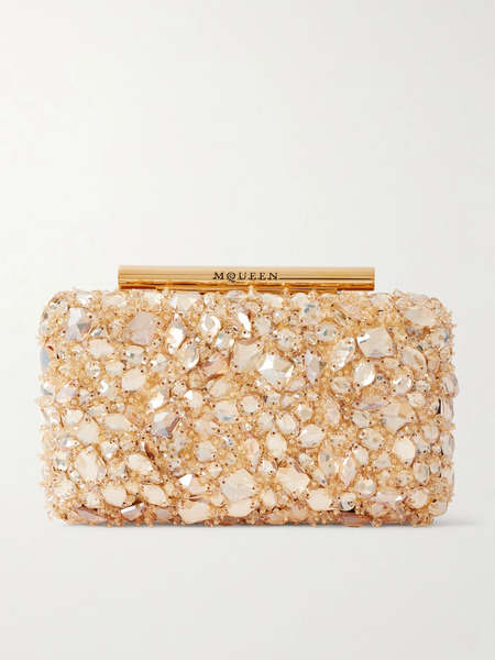  Mcqueen Mcqueen - Embellished Leather Clutch - Gold 