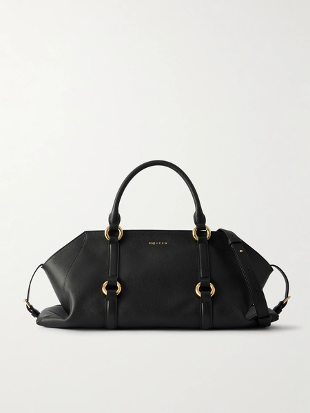  Mcqueen Mcqueen - Farringdon Medium Textured-leather Shoulder Bag - Black 