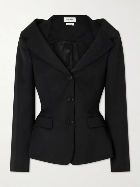  Mcqueen Mcqueen - Halterneck Wool Blazer - Black 