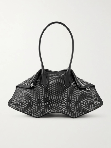  Mcqueen Mcqueen - Manta Eyelet-embellished Leather Shoulder Bag - Black 