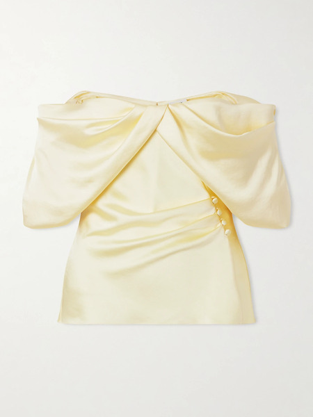  Mcqueen Mcqueen - Off-the-shoulder Satin Top - Cream 