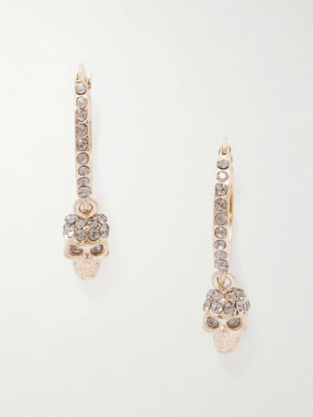  Mcqueen Mcqueen - Skull Mini Creole Gold Plated Hoop Earrings - Rose Gold 