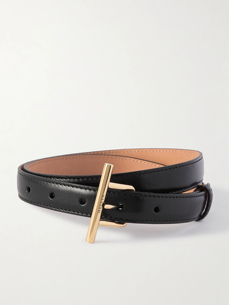  Mcqueen Mcqueen - T-bar Leather Skinny Belt - Black 