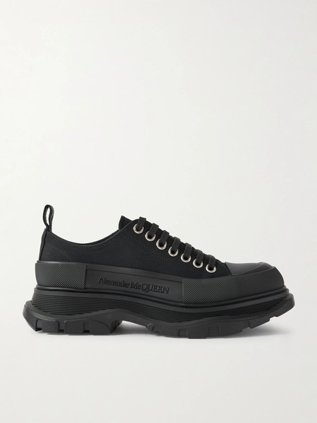  Mcqueen Mcqueen - Tread Slick Canvas Exaggerated-sole Sneakers - Black 