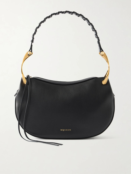 Mcqueen Mcqueen - Wishbone Braided Leather Shoulder Bag - Black 