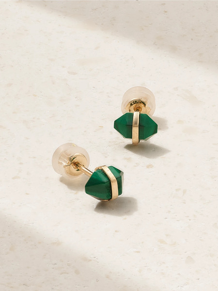  Melissa Joy Manning Melissa Joy Manning - 14-karat Recycled Gold Malachite Earrings - One Size 