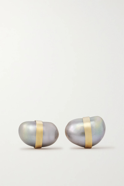  Melissa Joy Manning Melissa Joy Manning - 14-karat Recycled Gold Pearl Earrings - Gray 
