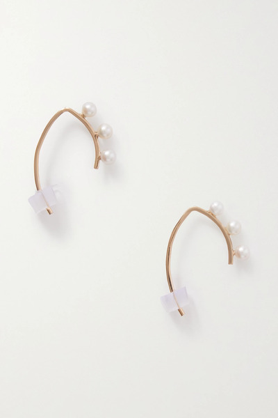  Melissa Joy Manning Melissa Joy Manning - 14-karat Recycled Gold Pearl Earrings - One Size 
