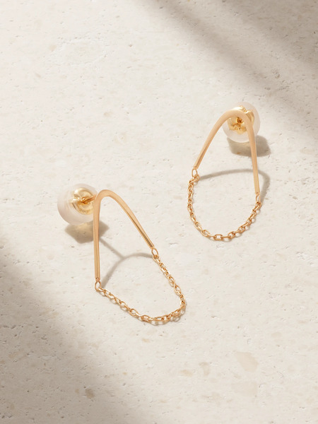  Melissa Joy Manning Melissa Joy Manning - Single Chain V Drop 14-karat Recycled Gold Earrings - One Size 