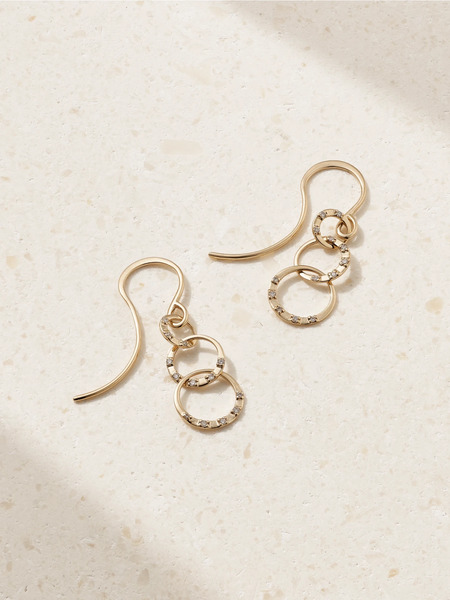  Melissa Joy Manning Melissa Joy Manning - Triple Link 14-karat Recycled Gold Diamond Earrings - One Size 