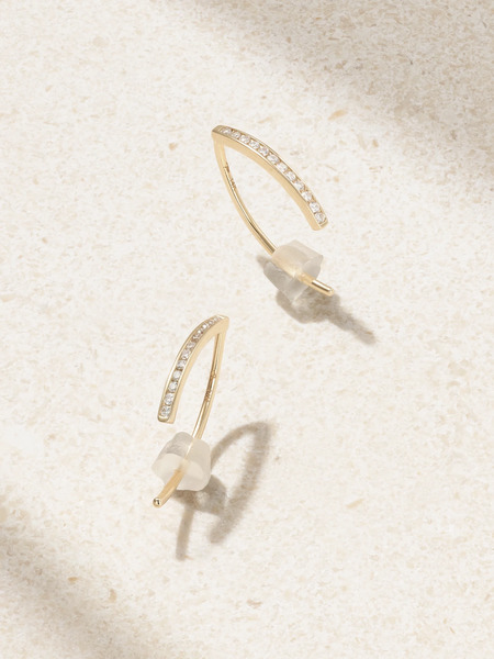 Melissa Joy Manning Melissa Joy Manning - Wishbone 14-karat Recycled Gold Diamond Earrings - One Size 