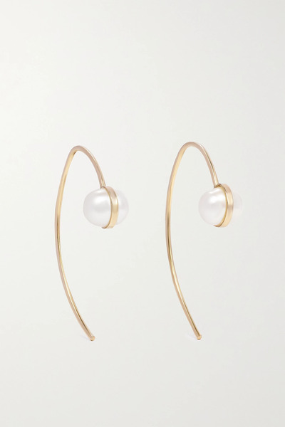  Melissa Joy Manning Melissa Joy Manning - Wishbone 14-karat Recycled Gold Pearl Earrings - One Size 