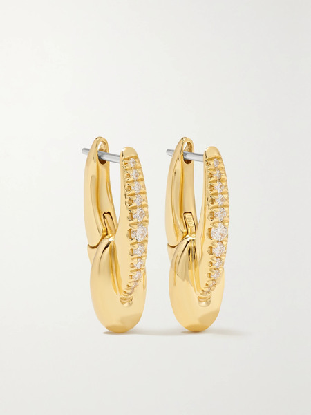  Melissa Kaye Melissa Kaye - Ada Huggie Hoop 18-karat Gold Diamond Earrings - One Size 