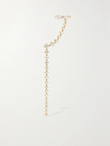  Melissa Kaye Melissa Kaye - Sadie Drop 18-karat Gold Diamond Single Earring - One Size 