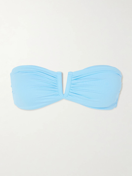  Melissa Odabash Melissa Odabash - Alba Ruched Ribbed Bandeau Bikini Top - Blue 